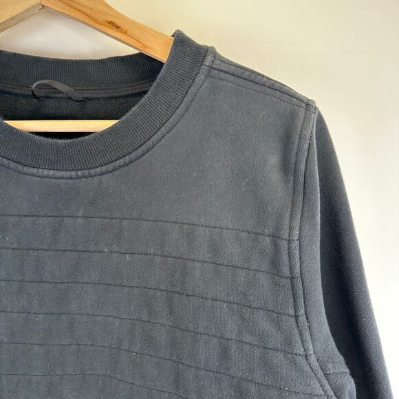 Lululemon Quilted Black Crew Pullover Be True Fleece Sweatshirt Womens Size 10 - Picture 4 of 11